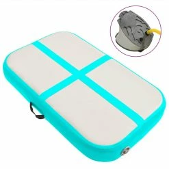 Inflatable Gymnastics Mat With Pump 60x100x15 Cm PVC Green