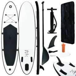 Inflatable Stand Up Paddle Board Set Black And White