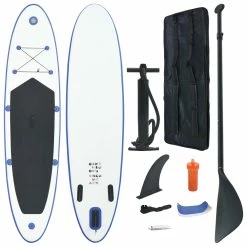 Inflatable Stand Up Paddleboard Set Blue And White