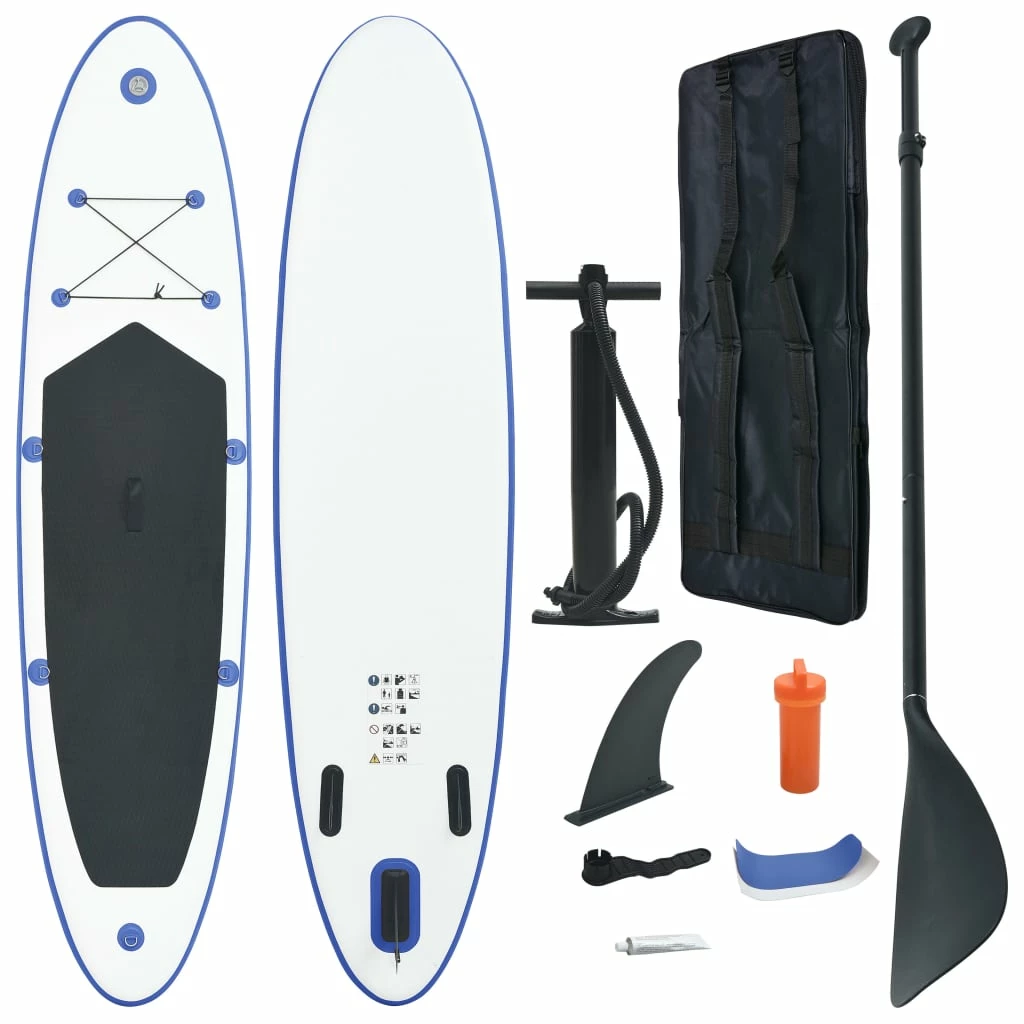 Inflatable Stand Up Paddleboard Set Blue And White 1 Inflatable Stand Up Paddleboard Set Blue And White