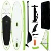 Inflatable Stand Up Paddleboard With Sail Set Green And White