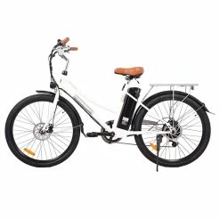 KAISDA K6 Pro Electric City Bike 26 Inch 36V 12.4Ah 350W Motor 32Km/h Max Speed Shimano 7-Speed E-bike IP54 Waterproof LED Light - White