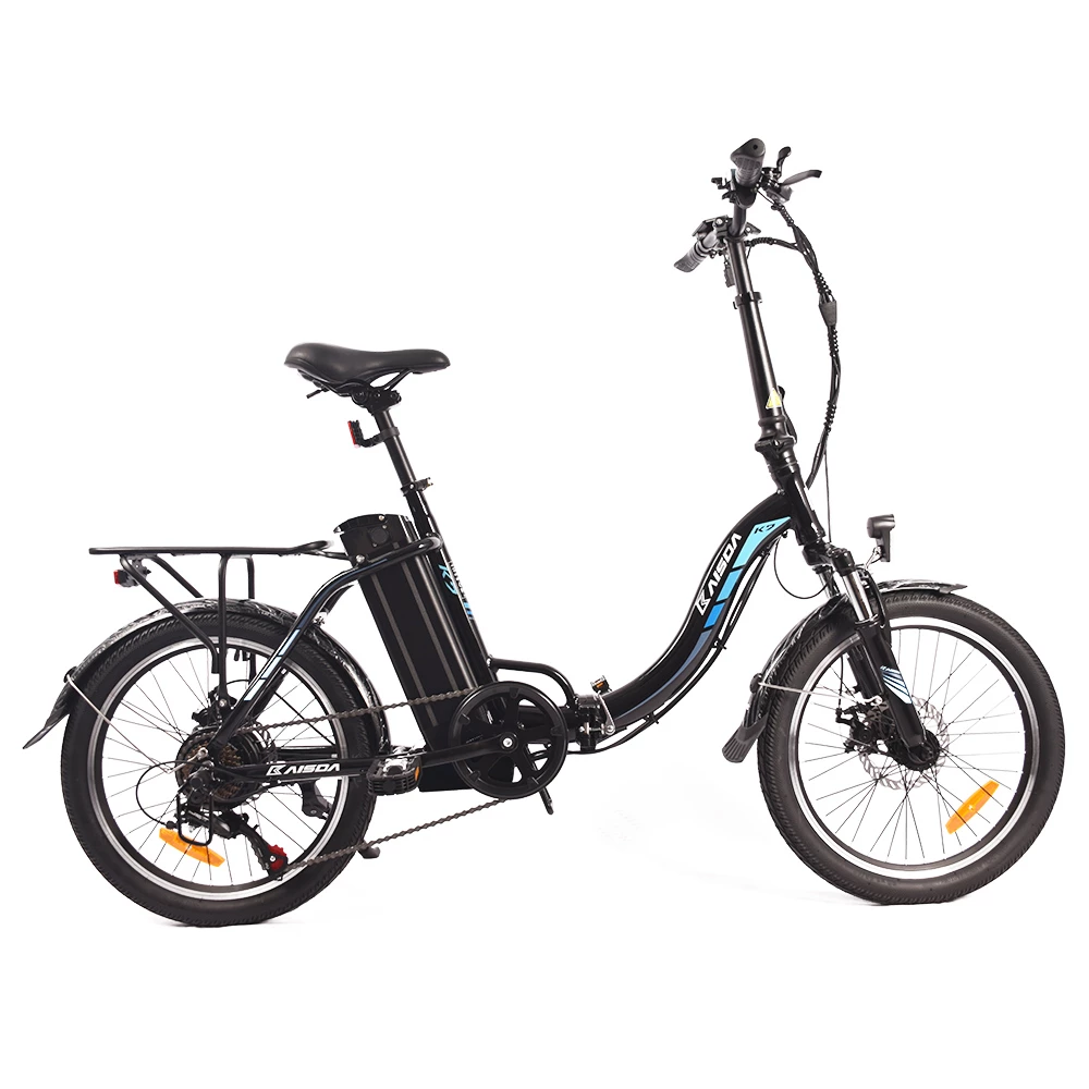 KAISDA K7 Folding Electric Moped Bike 20*1.95 Inch Tire 350W Motor 25-28Km/h Max Speed Mountain Bicycle SHIMANO 21-Speed APP Control - Black 2 KAISDA K7 Folding Electric Moped Bike 20*1.95 Inch Tire 350W Motor 25-28Km/h Max Speed Mountain Bicycle SHIMANO 21-Speed APP Control - Black - Image 2