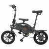 [Ship To UK] KugooKirin V1 (KIRIN B2) Folding Moped Electric Bike E-Scooter With Pedals 400W Brushless Motor Max Speed 45km/h 7.5AH Lithium Battery Disc Brake 14 Inch Pneumatic Tires Smart App Control Child Saddle - Black
