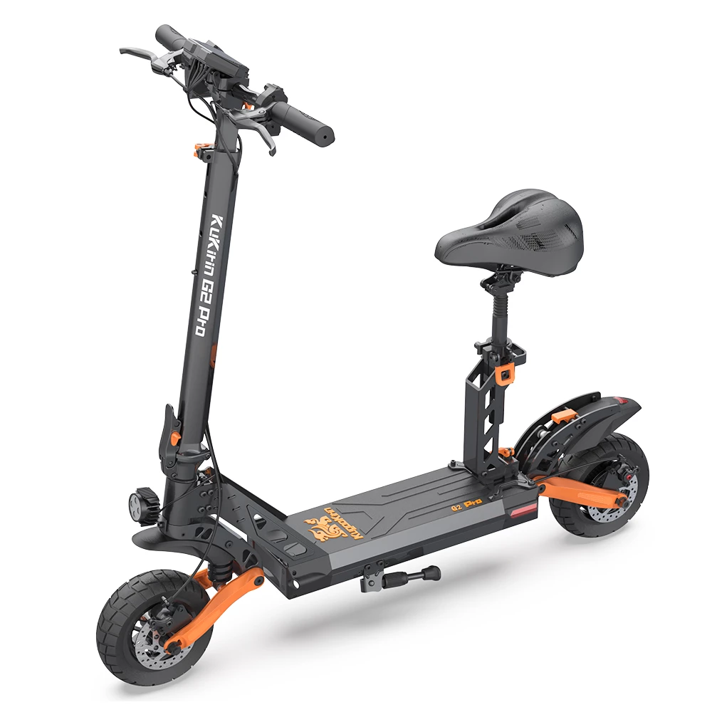 KugooKirin KuKirin G2 PRO Adventurers Dream Folding Electric Scooter 9 Inch Pneumatic Tire 600W Brushless Motor 48V 15AH Battery Max Speed 45km/h Max Range 55KM HD LCD Display Dual Disc Brake Led Light With Seat - Black 3 KugooKirin KuKirin G2 PRO Adventurers Dream Folding Electric Scooter 9 Inch Pneumatic Tire 600W Brushless Motor 48V 15AH Battery Max Speed 45km/h Max Range 55KM HD LCD Display Dual Disc Brake Led Light With Seat - Black - Image 3