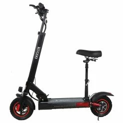 KugooKirin M4 PRO Foldable Electric Scooter Upgraded Version 10 Inch Off-Road Tyre 500W Brushless Motor 48V 18Ah Battery 3 Speed Modes Dual Disc Brake Max Speed 45KM/h LED Display 70KM Long Range With Seat Removable Saddle - Black