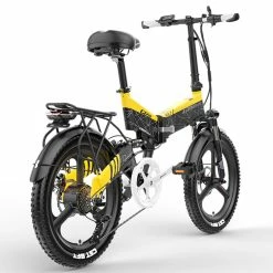 Alternative view of LANKELEISI G650 Electric Folding Bike 400W Motor 14.5Ah Battery 20 Inch Tire For Commuting - Yellow