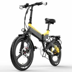 LANKELEISI G650 Electric Folding Bike 400W Motor 14.5Ah Battery 20 Inch Tire For Commuting - Yellow 7 LANKELEISI G650 Electric Folding Bike 400W Motor 14.5Ah Battery 20 Inch Tire For Commuting - Yellow -Zhengbu Shop LANKELEISI G650 Electric Folding Bike 400W Motor Yellow 507642 2