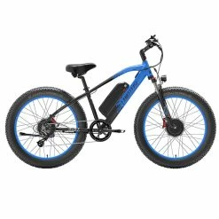 LANKELEISI MG740 PLUS Electric Bike 26*4.0'' Tires 1000W*2 Dual Motor 20Ah Battery 49km/h Max Speed - Black & Blue