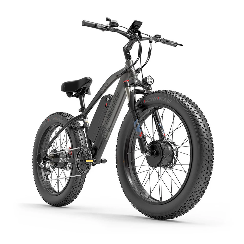LANKELEISI MG740 PLUS Electric Bike 26*4.0'' Tires 1000W*2 Dual Motor 20Ah Battery 49km/h Max Speed - Black & Grey 3 LANKELEISI MG740 PLUS Electric Bike 26*4.0'' Tires 1000W*2 Dual Motor 20Ah Battery 49km/h Max Speed - Black & Grey - Image 3