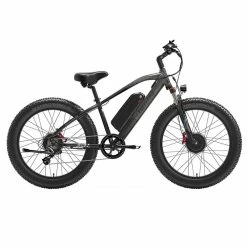 LANKELEISI MG740 PLUS Electric Bike 26*4.0'' Tires 1000W*2 Dual Motor 20Ah Battery 49km/h Max Speed - Black & Grey