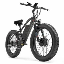 LANKELEISI MG740 PLUS Electric Bike 26*4.0'' Tires 1000W*2 Dual Motor 20Ah Battery 49km/h Max Speed - Black & Grey 8 LANKELEISI MG740 PLUS Electric Bike 26*4.0'' Tires 1000W*2 Dual Motor 20Ah Battery 49km/h Max Speed - Black & Grey -Zhengbu Shop LANKELEISI MG740 PLUS Electric Bike Black Grey 519176 2