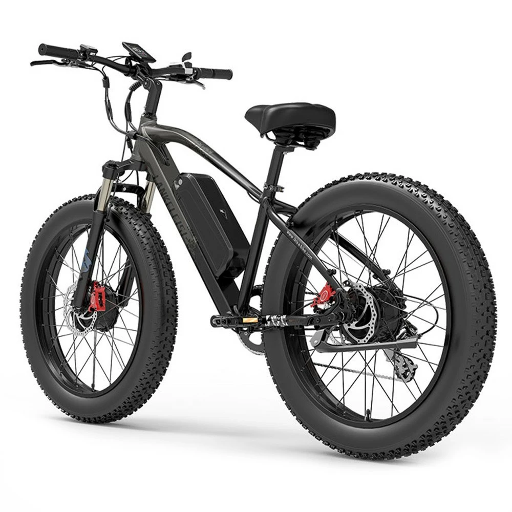 LANKELEISI MG740 PLUS Electric Bike 26*4.0'' Tires 1000W*2 Dual Motor 20Ah Battery 49km/h Max Speed - Black & Grey 4 LANKELEISI MG740 PLUS Electric Bike 26*4.0'' Tires 1000W*2 Dual Motor 20Ah Battery 49km/h Max Speed - Black & Grey - Image 4