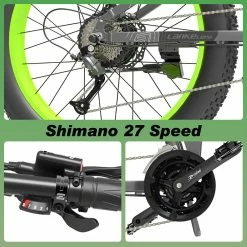 LANKELEISI T750 Plus Big Fork Electric Bike 26*4.0 Inch Fat Tire 1000W Motor 40Km/h Max Speed 48V 17.5Ah Battery 100KM Range Shimano 27-Speed 180KG Max Load - Green 7 LANKELEISI T750 Plus Big Fork Electric Bike 26*4.0 Inch Fat Tire 1000W Motor 40Km/h Max Speed 48V 17.5Ah Battery 100KM Range Shimano 27-Speed 180KG Max Load - Green -Zhengbu Shop LANKELEISI T750 Plus Big Fork Electric Bike 17 5Ah Battery Green 502676 3