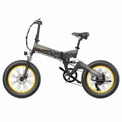 Alternative view of LANKELEISI X3000 Plus Folding Electric Mountain Bike 20*4.0 Inch Fat Tires 1000W Motor 40Km/h Max Speed 48V 17.5Ah Battery 100KM Range 180KG Max Load Shimano 7 Speed Double Shock Absorption - Grey