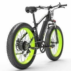 Alternative view of LANKELEISI XC4000 Electric Bike 26*4.0 Inch Fat Tires 1000W Motor 40Km/h Max Speed 48V 17.5Ah Battery Shimano 7 Speed 120Km Range 180Kg Max Load - Green
