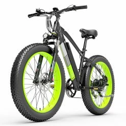 LANKELEISI XC4000 Electric Bike 26*4.0 Inch Fat Tires 1000W Motor 40Km/h Max Speed 48V 17.5Ah Battery Shimano 7 Speed 120Km Range 180Kg Max Load - Green -Zhengbu Shop LANKELEISI XC4000 Electric Bike 48V 1000W Motor Green 502660 2