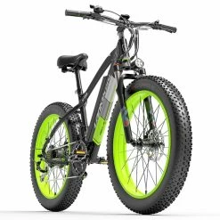 LANKELEISI XC4000 Electric Bike 26*4.0 Inch Fat Tires 1000W Motor 40Km/h Max Speed 48V 17.5Ah Battery Shimano 7 Speed 120Km Range 180Kg Max Load - Green -Zhengbu Shop LANKELEISI XC4000 Electric Bike 48V 1000W Motor Green 502660 3