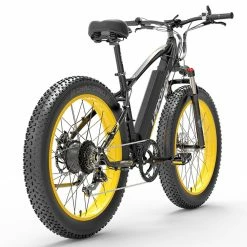 LANKELEISI XC4000 Electric Bike 26*4.0 Inch Fat Tires 1000W Motor 40Km/h Max Speed 48V 17.5Ah Battery Shimano 7 Speed 120Km Range 1800Kg Max Load - Yellow -Zhengbu Shop LANKELEISI XC4000 Electric Bike 48V 1000W Motor Yellow 502659 3