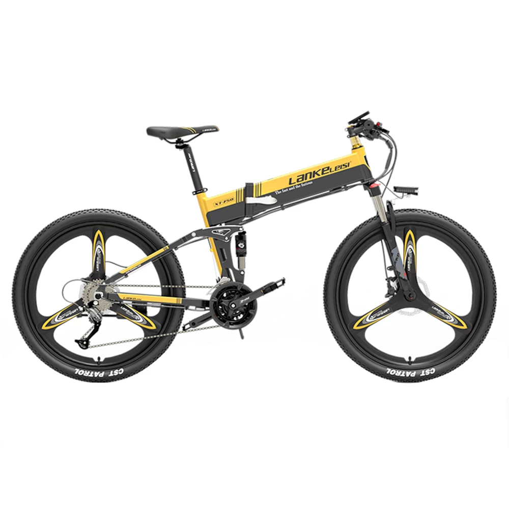 LANKELEISI XT750 Electric Bike Sports Version 26*1.95 Inch Kenda Tire 500W Motor 35KM/H 48V 14.5Ah Battery 100KM Range Shimano 27 Speed - Yellow 1 LANKELEISI XT750 Electric Bike Sports Version 26*1.95 Inch Kenda Tire 500W Motor 35KM/H 48V 14.5Ah Battery 100KM Range Shimano 27 Speed - Yellow