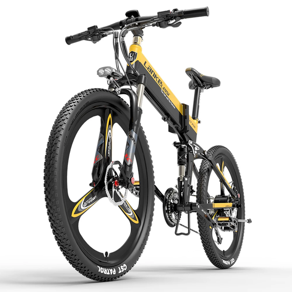 LANKELEISI XT750 Electric Bike Sports Version 26*1.95 Inch Kenda Tire 500W Motor 35KM/H 48V 14.5Ah Battery 100KM Range Shimano 27 Speed - Yellow 2 LANKELEISI XT750 Electric Bike Sports Version 26*1.95 Inch Kenda Tire 500W Motor 35KM/H 48V 14.5Ah Battery 100KM Range Shimano 27 Speed - Yellow - Image 2