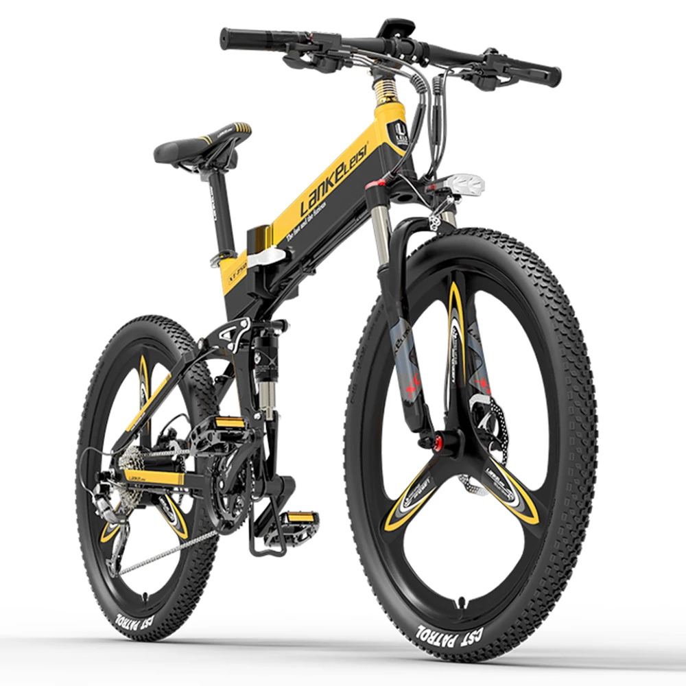 LANKELEISI XT750 Electric Bike Sports Version 26*1.95 Inch Kenda Tire 500W Motor 35KM/H 48V 14.5Ah Battery 100KM Range Shimano 27 Speed - Yellow 3 LANKELEISI XT750 Electric Bike Sports Version 26*1.95 Inch Kenda Tire 500W Motor 35KM/H 48V 14.5Ah Battery 100KM Range Shimano 27 Speed - Yellow - Image 3