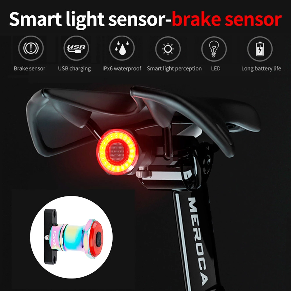 MEROCA WR25 Smart Bike Seatpost Tail Light Brake Sensing Bicycle Rear Flashlight With 500mAh Battery 4 Light Modes 2 MEROCA WR25 Smart Bike Seatpost Tail Light Brake Sensing Bicycle Rear Flashlight With 500mAh Battery 4 Light Modes - Image 2