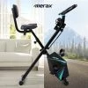 Merax Foldable Cycling Exercise Bike With LCD Screen Adjustable Height And Arm Resistance Bands For Indoor Workout-Blue