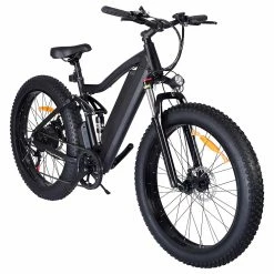 ONES1 Electric Bike 26*4.0 Inch Fat Tires 48V 500W Motor 10Ah Battery 25Km/h Max Speed Shimano 7 Speed - Black