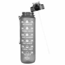 OOLACTIVE GF-1202 34oz Water Bottle With Straw Motivational Water Bottle With Time Marker - Black -Zhengbu Shop OOLACTIVE GF 1202 34oz Motivational Water Bottle with Straw 507108 4