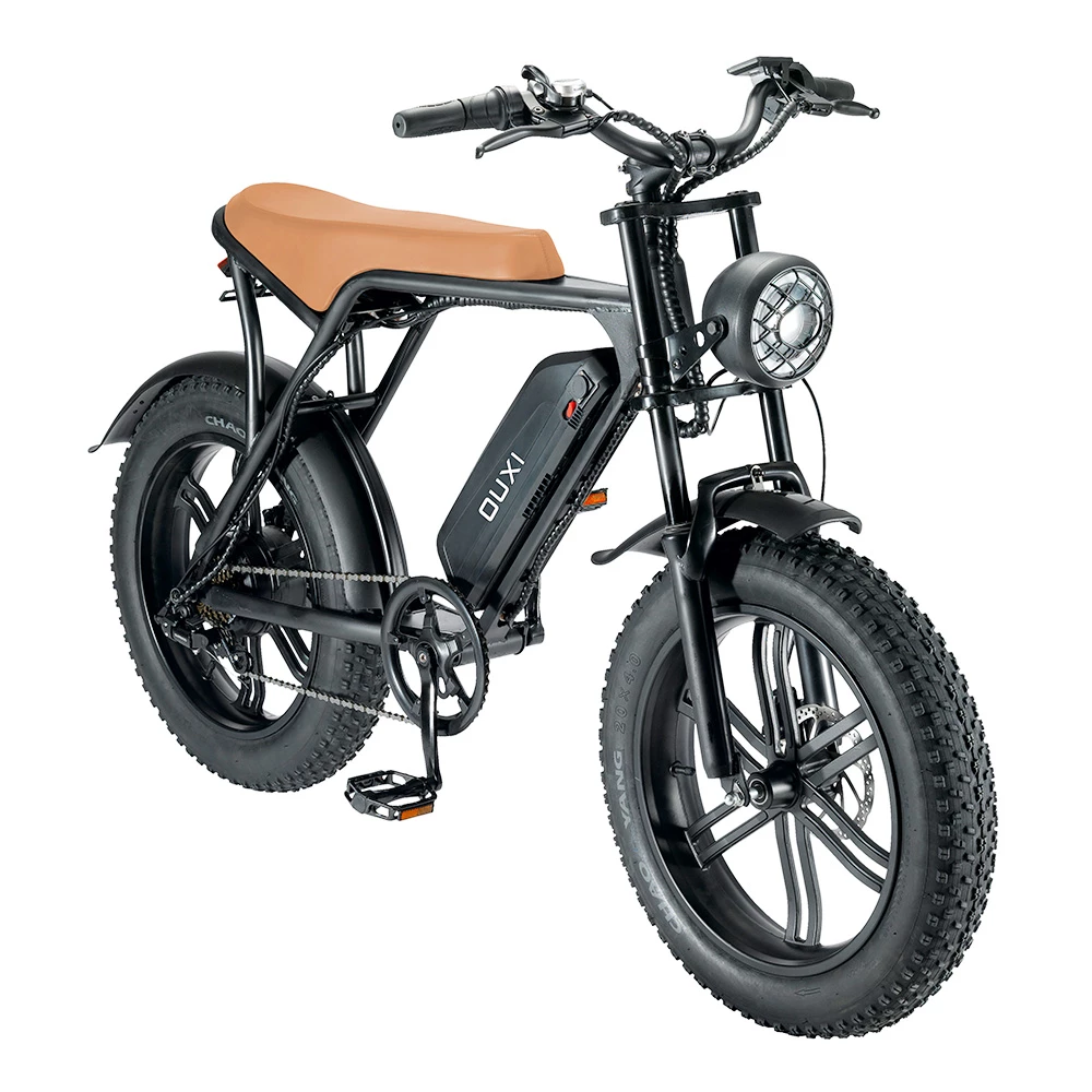 OUXI V8 Electric Bike 20*4.0 Inch Fat Tires 750W Motor 50Km/h Max Speed 48V 15Ah Battery Retro Ebike Max Load 150kg Dual Disc Brake Shimano 7-Speed Gear 6 OUXI V8 Electric Bike 20*4.0 Inch Fat Tires 750W Motor 50Km/h Max Speed 48V 15Ah Battery Retro Ebike Max Load 150kg Dual Disc Brake Shimano 7-Speed Gear - Image 6