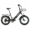 Philodo Bikes PHILODO H4 Foldable Step-Thru Fat Bike 20 Inch 48V 13Ah Removable Battery 250W Motor 25km/h Dual Brakes - Black