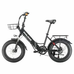 Alternative view of Philodo Bikes PHILODO H4 Foldable Step-Thru Fat Bike 20 Inch 48V 13Ah Removable Battery 250W Motor 25km/h Dual Brakes - Black