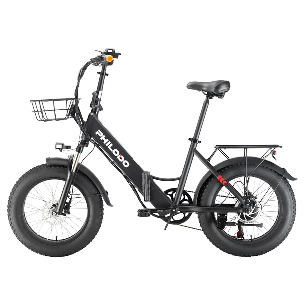 Philodo Bikes PHILODO H4 Foldable Step-Thru Fat Bike 20 Inch 48V 13Ah Removable Battery 250W Motor 25km/h Dual Brakes - Black 2 Philodo Bikes PHILODO H4 Foldable Step-Thru Fat Bike 20 Inch 48V 13Ah Removable Battery 250W Motor 25km/h Dual Brakes - Black - Image 2