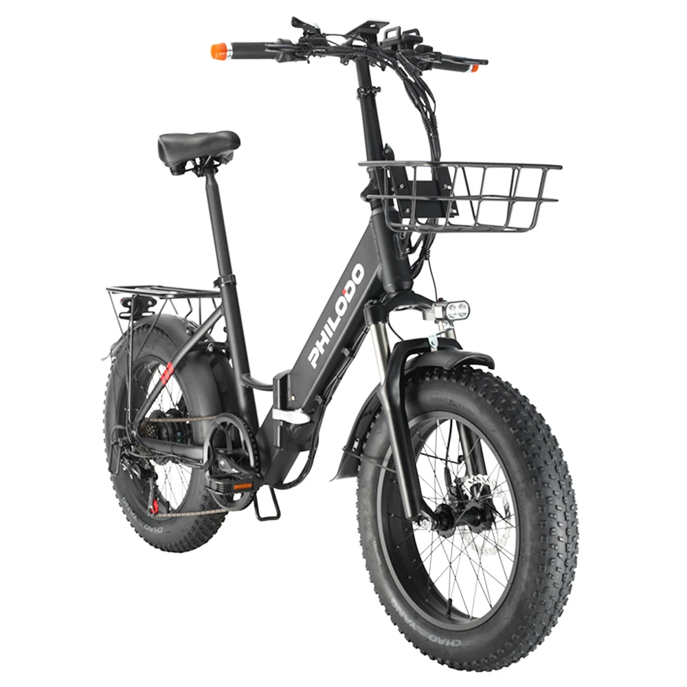 Philodo Bikes PHILODO H4 Foldable Step-Thru Fat Bike 20 Inch 48V 13Ah Removable Battery 250W Motor 25km/h Dual Brakes - Black 3 Philodo Bikes PHILODO H4 Foldable Step-Thru Fat Bike 20 Inch 48V 13Ah Removable Battery 250W Motor 25km/h Dual Brakes - Black - Image 3