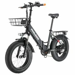 Philodo Bikes PHILODO H4 Foldable Step-Thru Fat Bike 20 Inch 48V 13Ah Removable Battery 250W Motor 25km/h Dual Brakes - Black 8 Philodo Bikes PHILODO H4 Foldable Step-Thru Fat Bike 20 Inch 48V 13Ah Removable Battery 250W Motor 25km/h Dual Brakes - Black -Zhengbu Shop PHILODO H4 Foldable Step Thru Fat Bike 20 Inch Black 507613 3