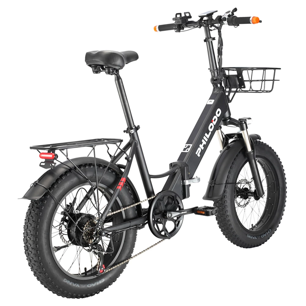 Philodo Bikes PHILODO H4 Foldable Step-Thru Fat Bike 20 Inch 48V 13Ah Removable Battery 250W Motor 25km/h Dual Brakes - Black 5 Philodo Bikes PHILODO H4 Foldable Step-Thru Fat Bike 20 Inch 48V 13Ah Removable Battery 250W Motor 25km/h Dual Brakes - Black - Image 5