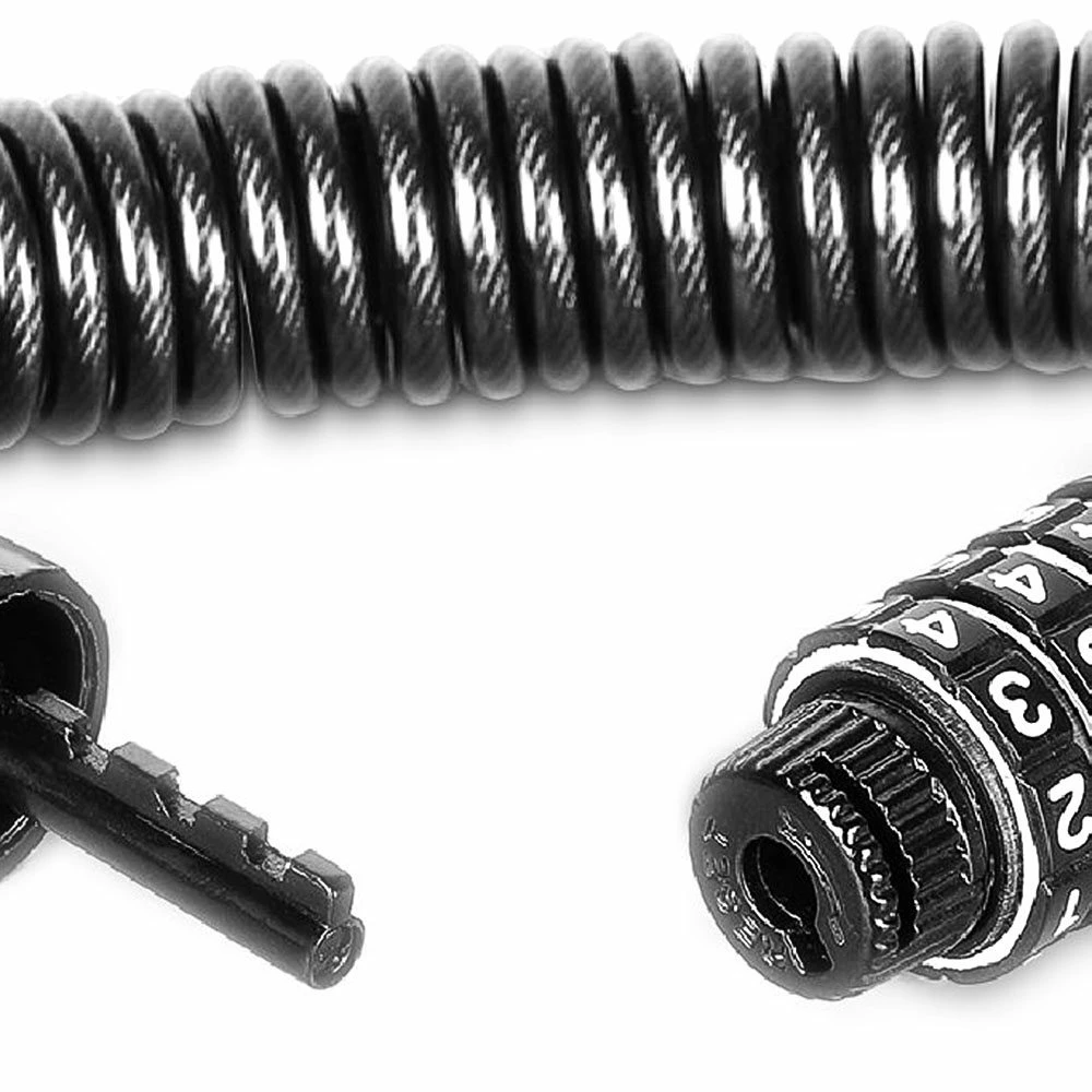 Portable Mini Bicycle Lock Security 4 Digit Resettable Combination Coiling Cable Lock - Black 3 Portable Mini Bicycle Lock Security 4 Digit Resettable Combination Coiling Cable Lock - Black - Image 3