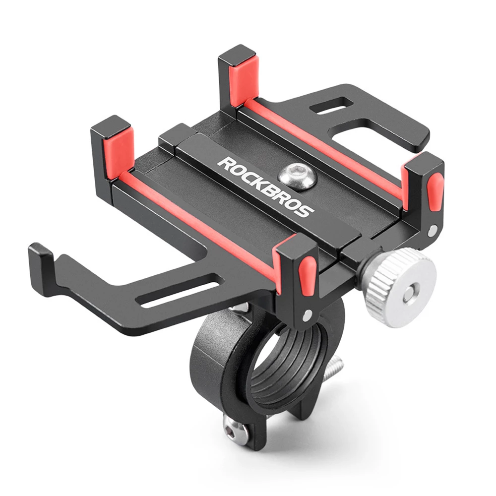ROCKBROS Phone Holder For Motorcycle Electric Bike Alloy Bracket Five Claws - Black & Red 1 ROCKBROS Phone Holder For Motorcycle Electric Bike Alloy Bracket Five Claws - Black & Red