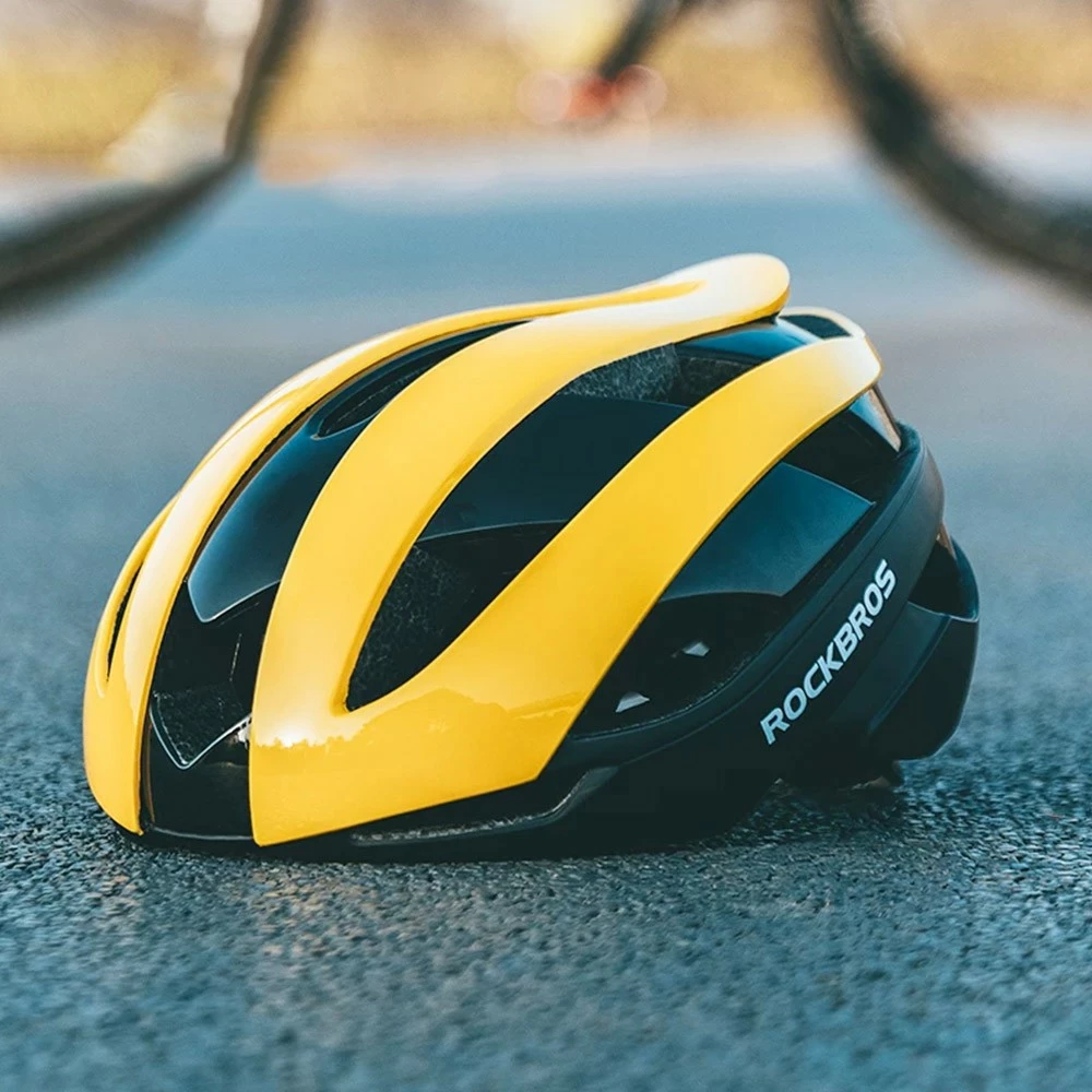 ROCKBROS RB-01 Cycling Helmet Ultralight Road Bike Helmet MTB Scooter Helmet Caps - Yellow M 3 ROCKBROS RB-01 Cycling Helmet Ultralight Road Bike Helmet MTB Scooter Helmet Caps - Yellow M - Image 3