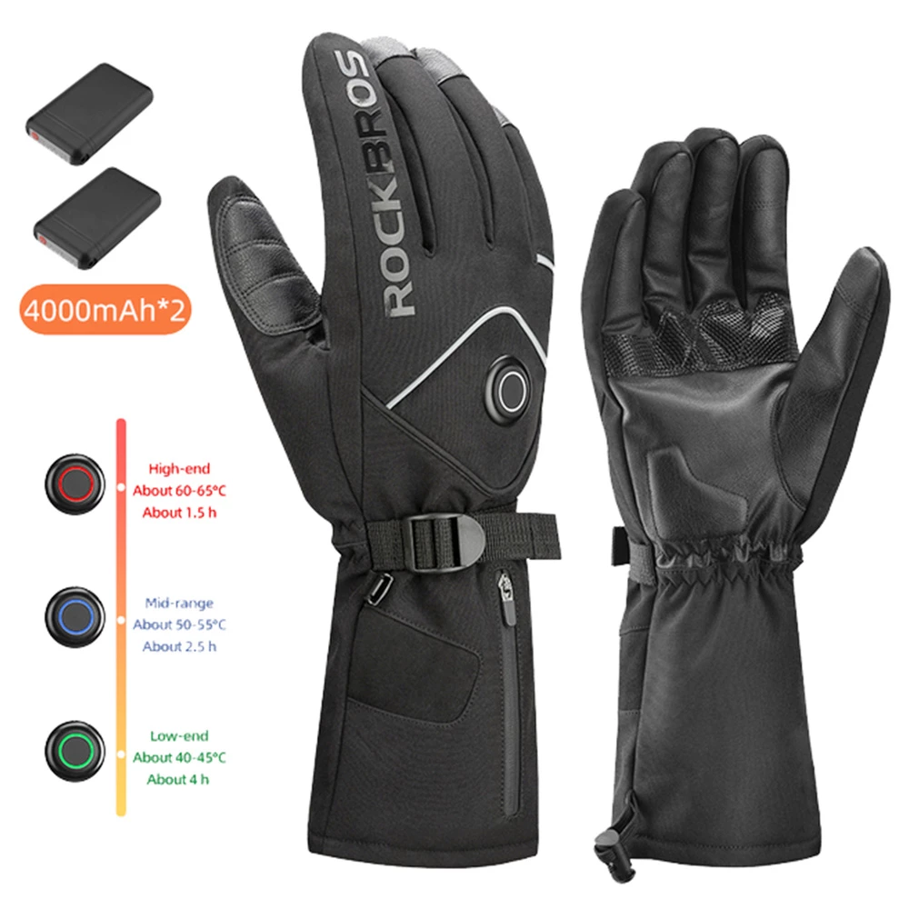ROCKBROS S278 Heating Gloves For Cycling, Touchscreen Motorcycle Bicycle Breathable Waterproof Gloves - M 2 ROCKBROS S278 Heating Gloves For Cycling, Touchscreen Motorcycle Bicycle Breathable Waterproof Gloves - M - Image 2
