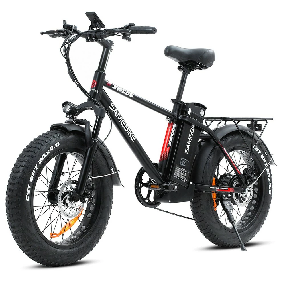 SAMEBIKE XWC05 Electric Mountain Bike 20*4.0 Inch Fat Tire 750W Brushless Geared Motor 35Km/h Max Speed 48V 13Ah Battery 80KM Range Shimano 7-Speed Double Disc Brake - Red 2 SAMEBIKE XWC05 Electric Mountain Bike 20*4.0 Inch Fat Tire 750W Brushless Geared Motor 35Km/h Max Speed 48V 13Ah Battery 80KM Range Shimano 7-Speed Double Disc Brake - Red - Image 2