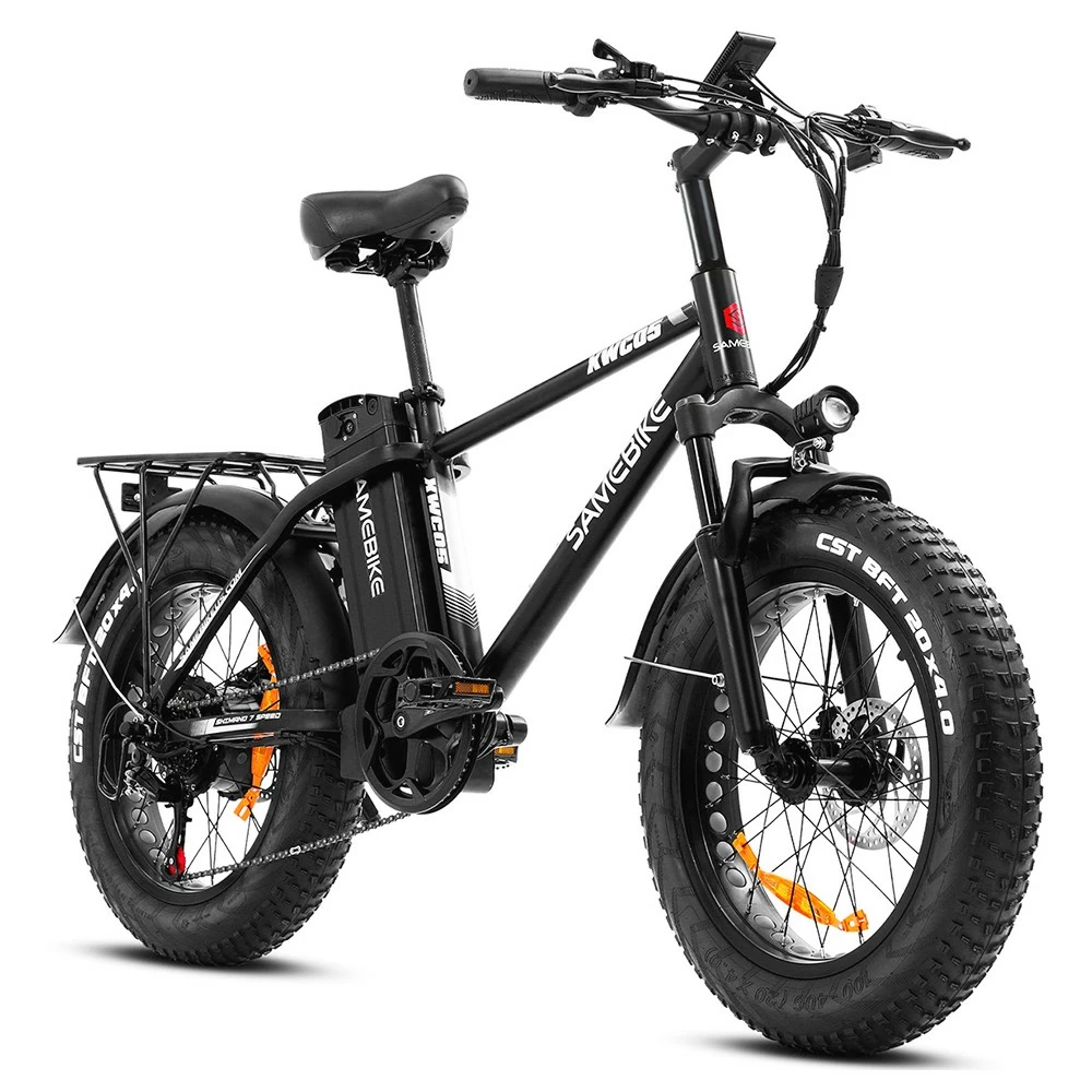 SAMEBIKE XWC05 Electric Mountain Bike 20*4.0 Inch Fat Tire 750W Brushless Geared Motor 35Km/h Max Speed 48V 13Ah Battery 80KM Range Shimano 7-Speed Double Disc Brake - Silver 2 SAMEBIKE XWC05 Electric Mountain Bike 20*4.0 Inch Fat Tire 750W Brushless Geared Motor 35Km/h Max Speed 48V 13Ah Battery 80KM Range Shimano 7-Speed Double Disc Brake - Silver - Image 2