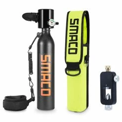 SMACO S300-A7 0.5L Mini Scuba Diving Tank 5-7 Minutes Using Time With Refill Adapter - Black