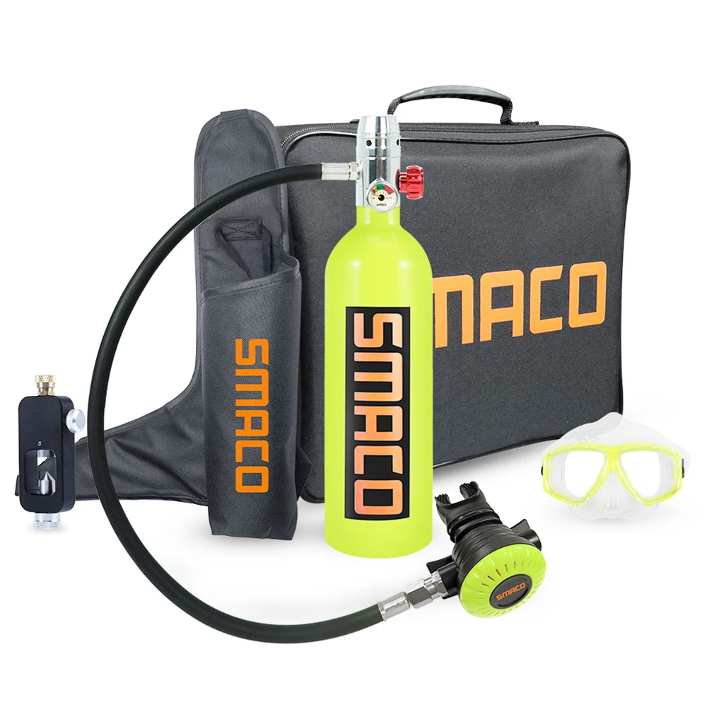 SMACO S400 1L Mini Scuba Diving Tank With DOT Certified 15-20 Minutes Using Time 1L Portable Bag - Green 1 SMACO S400 1L Mini Scuba Diving Tank With DOT Certified 15-20 Minutes Using Time 1L Portable Bag - Green