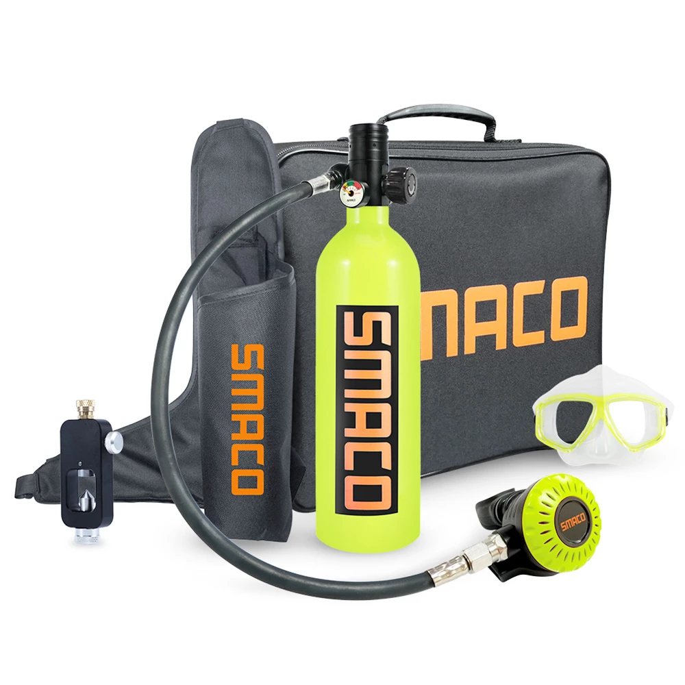 SMACO S400 Plus 1L Mini Scuba Diving Tank For 15-20 Minutes Using Time Lightweight And Portable Diving Set - Green 2 SMACO S400 Plus 1L Mini Scuba Diving Tank For 15-20 Minutes Using Time Lightweight And Portable Diving Set - Green - Image 2