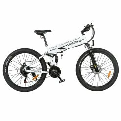 Samebike LO26-II Foldable Mountain Electric Bike 750W Motor 48V 10Ah Battery 60-80 Km Range 35km/h Max Speed - White