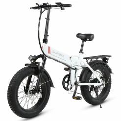 SAMEBIKE LOTDM200-FT Folding Electric Moped Bike 350W Motor 10Ah Battery Max 30km/h 20 Inch Tire - White -Zhengbu Shop Samebike LOTDM200 FT Smart Folding Electric Moped Bike White 494611 3