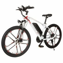 SAMEBIKE MY-SM26 8Ah 350W 48V 26inch Electric Bike 30km/h Top Speed 80km Mileage Range Max Load 150kg - White