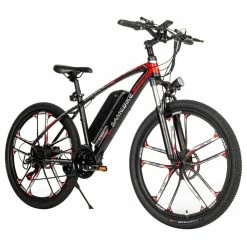 SAMEBIKE MY-SM26 Electric Bike 26 Inch Tires 350W Motor Max Speed 30km/h Up To 80km Range Max Load 150kg Dual Disk Brakes LCD Display Magnesium Alloy Rim - Black